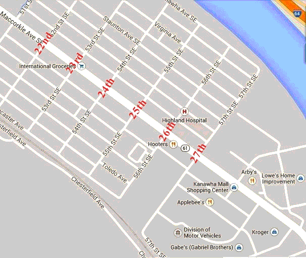 Kanawha City Map