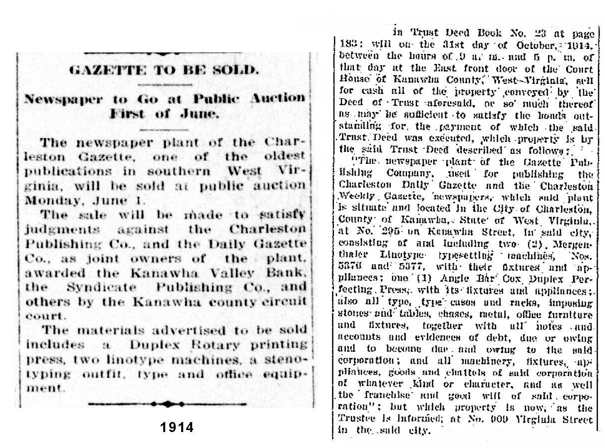 Charleston Newspapers Printing History