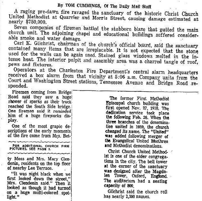 Christ Church United Methodist Fire